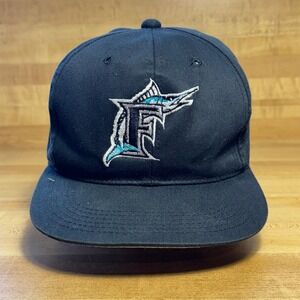 Vintage Florida Marlins Hat Kids Outdoor Cap Snapback Black MLB Baseball